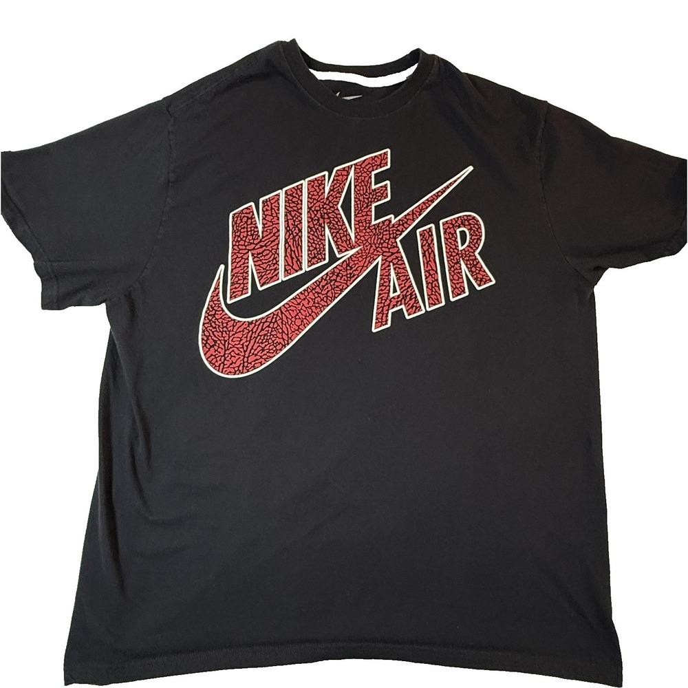 Nike Air Shirt Mens 3XL Black Red Swoosh Logo Graphic Streetwear Sports Tee